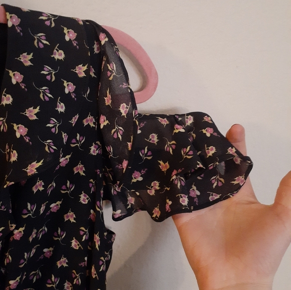 Loft Violet cold shoulder floral midi dress - Picture 11 of 12